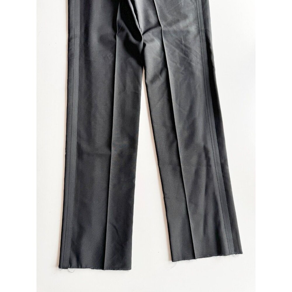 NWOT Men's CANALI Black Travel Wool Mohair Satin-Trimmed Tuxedo Pants, Size 46R - Picture 11 of 16